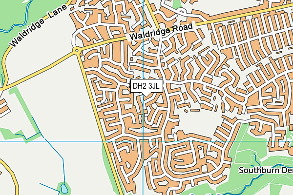DH2 3JL map - OS VectorMap District (Ordnance Survey)