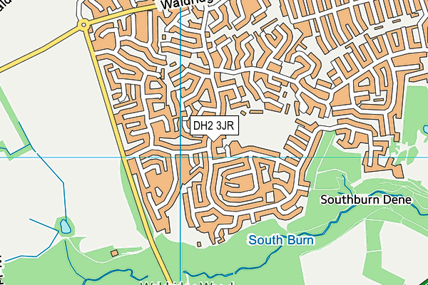 DH2 3JR map - OS VectorMap District (Ordnance Survey)
