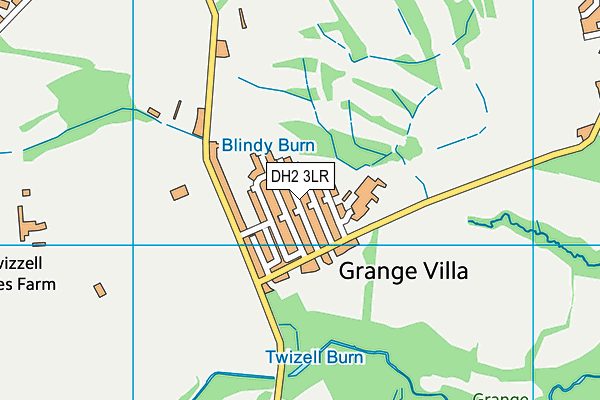 DH2 3LR map - OS VectorMap District (Ordnance Survey)