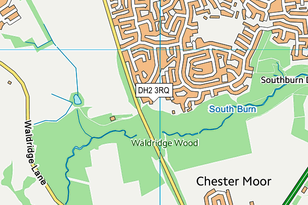 DH2 3RQ map - OS VectorMap District (Ordnance Survey)