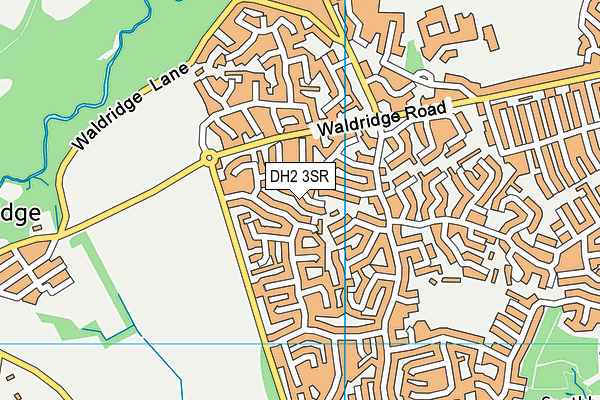 DH2 3SR map - OS VectorMap District (Ordnance Survey)