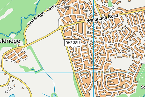 DH2 3SU map - OS VectorMap District (Ordnance Survey)