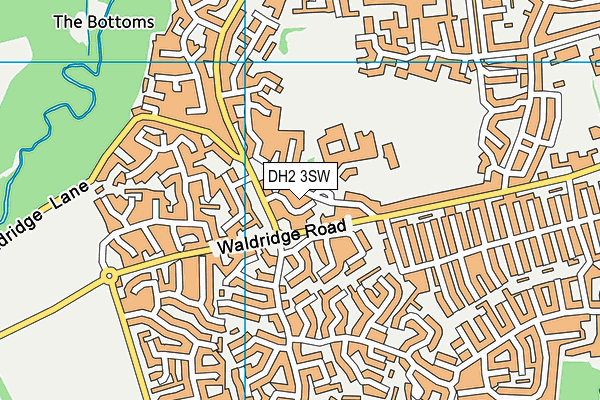 DH2 3SW map - OS VectorMap District (Ordnance Survey)
