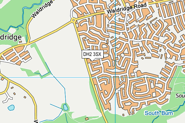 DH2 3SX map - OS VectorMap District (Ordnance Survey)