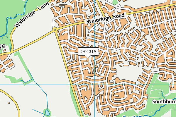 DH2 3TA map - OS VectorMap District (Ordnance Survey)
