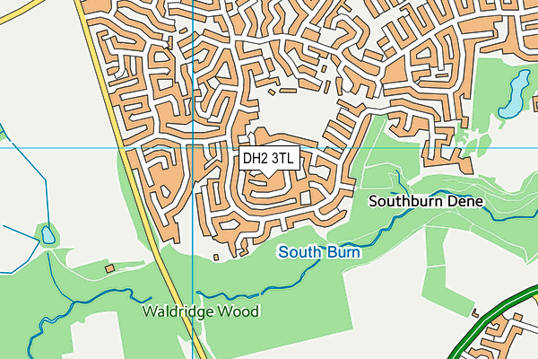DH2 3TL map - OS VectorMap District (Ordnance Survey)