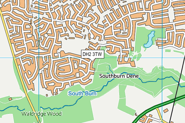 DH2 3TW map - OS VectorMap District (Ordnance Survey)