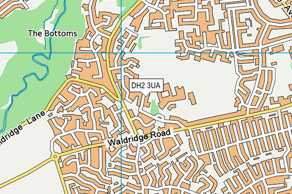 DH2 3UA map - OS VectorMap District (Ordnance Survey)