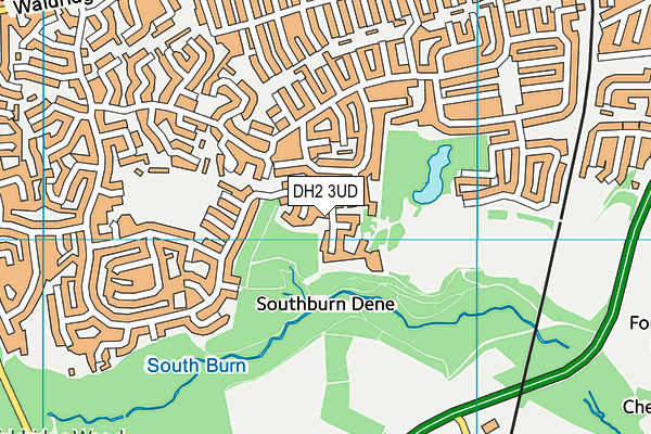 DH2 3UD map - OS VectorMap District (Ordnance Survey)