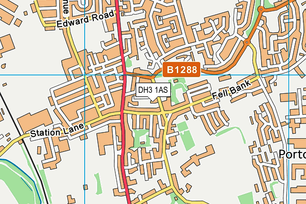 DH3 1AS map - OS VectorMap District (Ordnance Survey)