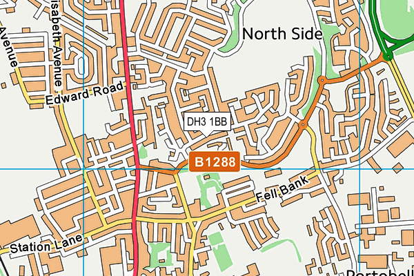 DH3 1BB map - OS VectorMap District (Ordnance Survey)