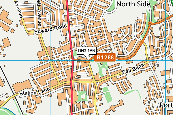 DH3 1BN map - OS VectorMap District (Ordnance Survey)