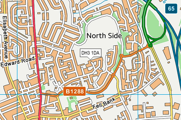 DH3 1DA map - OS VectorMap District (Ordnance Survey)