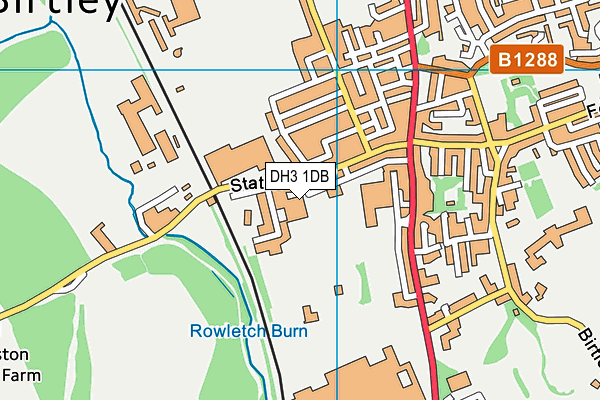 DH3 1DB map - OS VectorMap District (Ordnance Survey)
