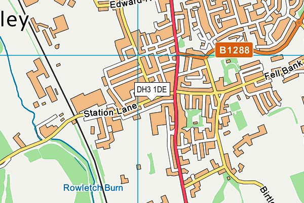 DH3 1DE map - OS VectorMap District (Ordnance Survey)