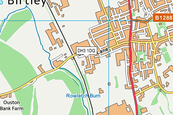 DH3 1DQ map - OS VectorMap District (Ordnance Survey)