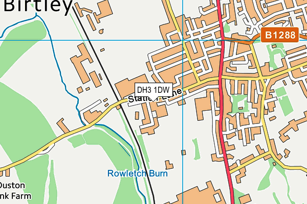DH3 1DW map - OS VectorMap District (Ordnance Survey)