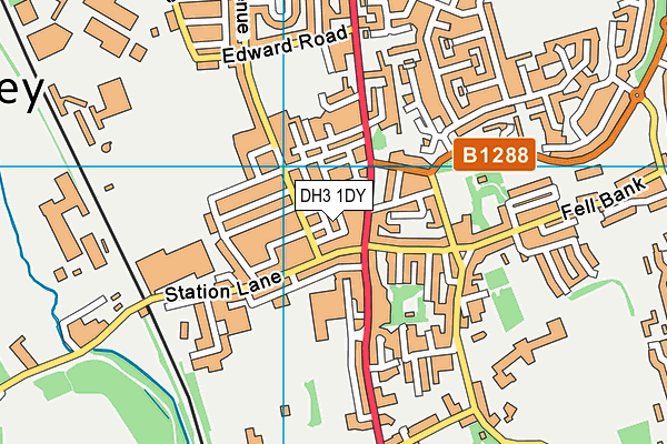 DH3 1DY map - OS VectorMap District (Ordnance Survey)