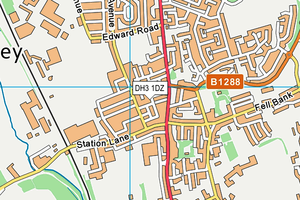 DH3 1DZ map - OS VectorMap District (Ordnance Survey)
