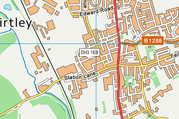 DH3 1EB map - OS VectorMap District (Ordnance Survey)