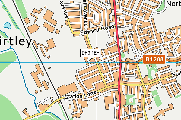 DH3 1EH map - OS VectorMap District (Ordnance Survey)