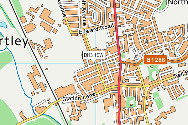 DH3 1EW map - OS VectorMap District (Ordnance Survey)