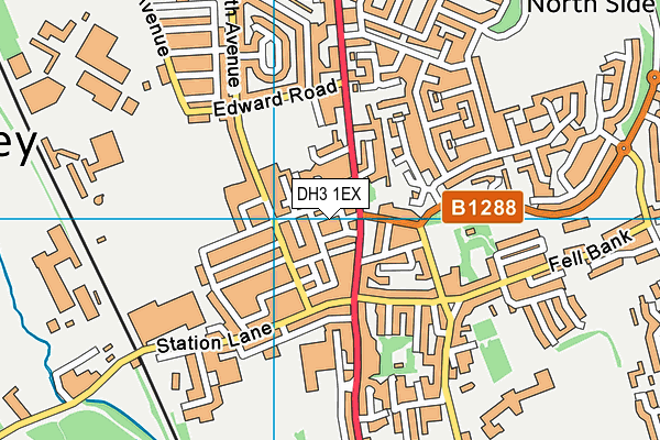 DH3 1EX map - OS VectorMap District (Ordnance Survey)