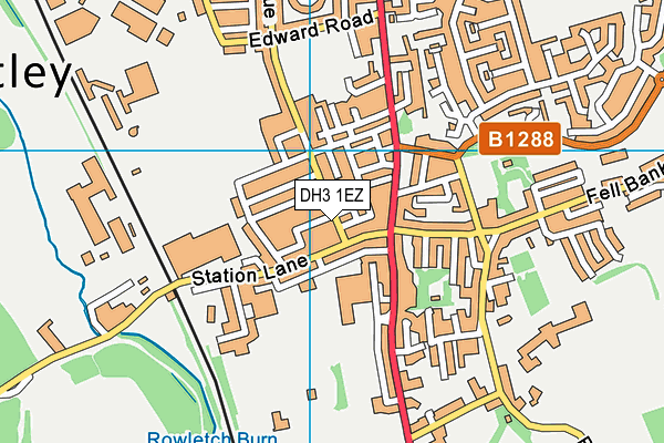 DH3 1EZ map - OS VectorMap District (Ordnance Survey)