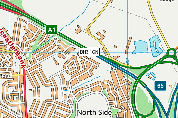 DH3 1GN map - OS VectorMap District (Ordnance Survey)