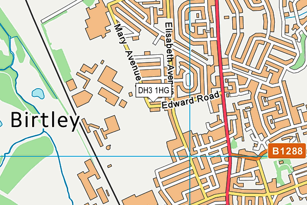 DH3 1HG map - OS VectorMap District (Ordnance Survey)