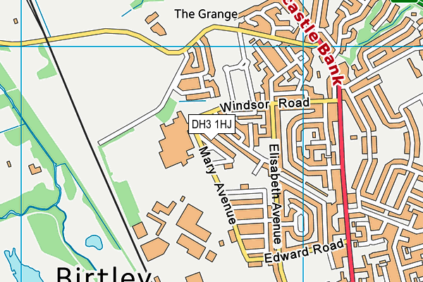 DH3 1HJ map - OS VectorMap District (Ordnance Survey)