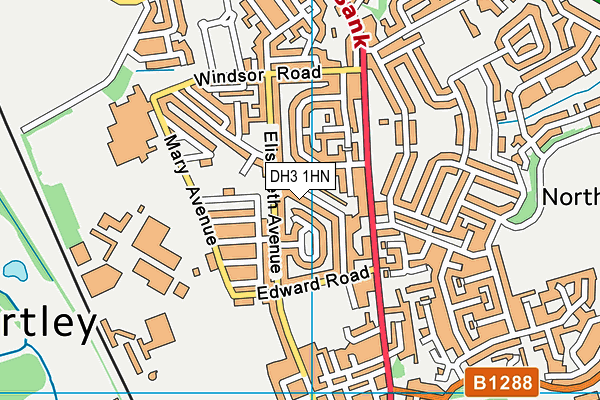 DH3 1HN map - OS VectorMap District (Ordnance Survey)