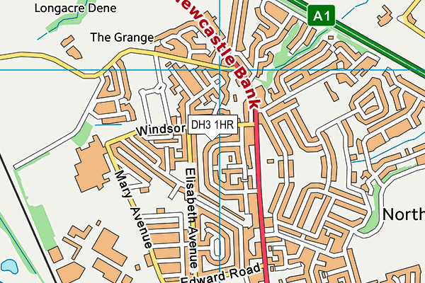 DH3 1HR map - OS VectorMap District (Ordnance Survey)