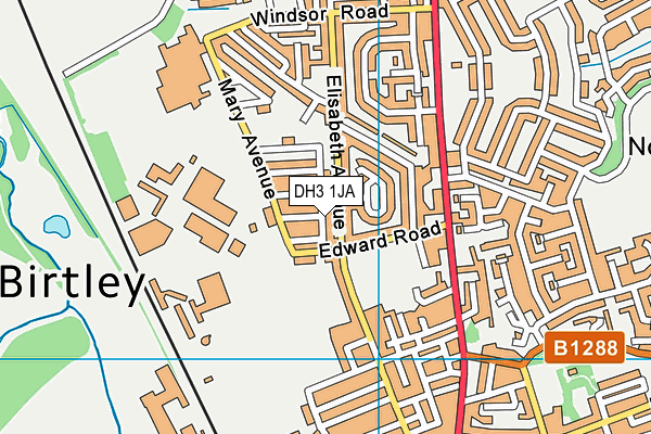 DH3 1JA map - OS VectorMap District (Ordnance Survey)