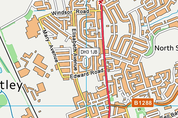 DH3 1JB map - OS VectorMap District (Ordnance Survey)
