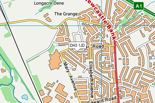 DH3 1JD map - OS VectorMap District (Ordnance Survey)
