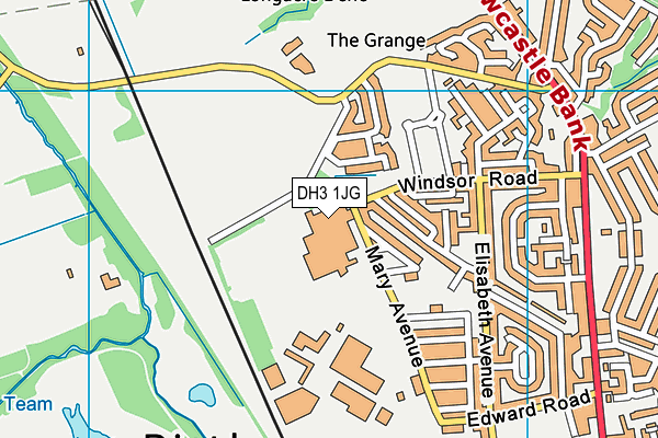 DH3 1JG map - OS VectorMap District (Ordnance Survey)