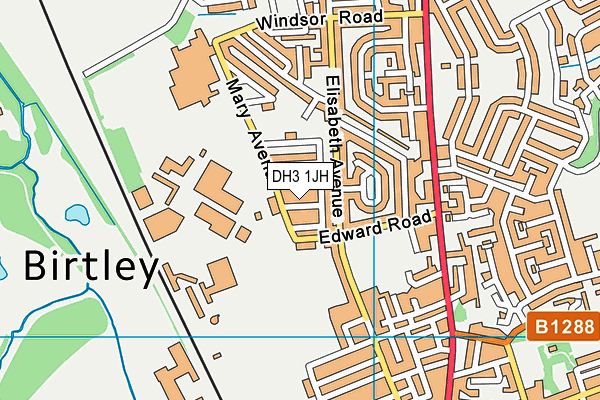 DH3 1JH map - OS VectorMap District (Ordnance Survey)