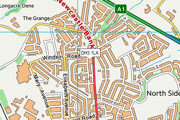 DH3 1LA map - OS VectorMap District (Ordnance Survey)