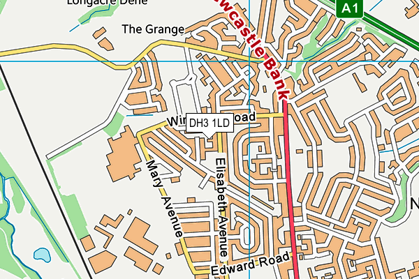DH3 1LD map - OS VectorMap District (Ordnance Survey)