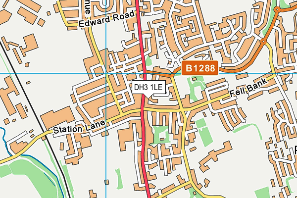 DH3 1LE map - OS VectorMap District (Ordnance Survey)