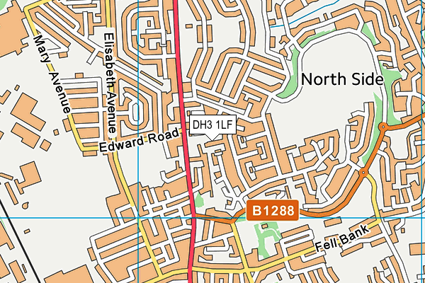 DH3 1LF map - OS VectorMap District (Ordnance Survey)