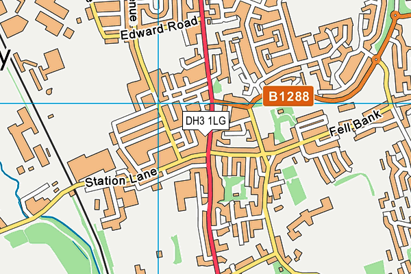 DH3 1LG map - OS VectorMap District (Ordnance Survey)