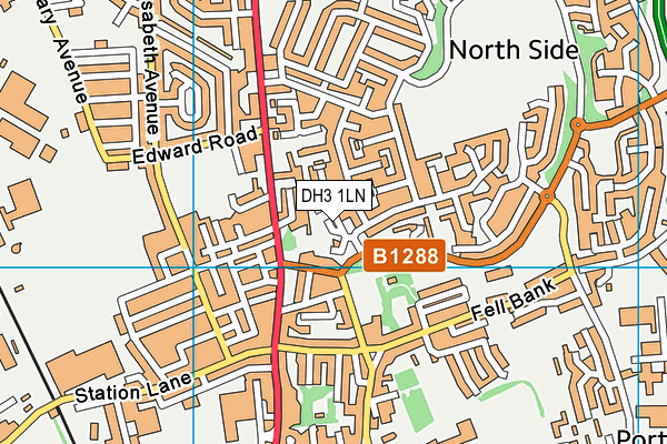DH3 1LN map - OS VectorMap District (Ordnance Survey)