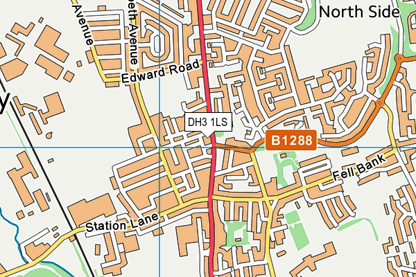 DH3 1LS map - OS VectorMap District (Ordnance Survey)