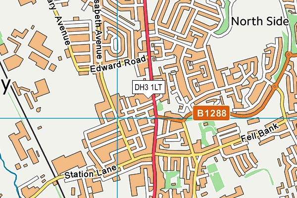 DH3 1LT map - OS VectorMap District (Ordnance Survey)