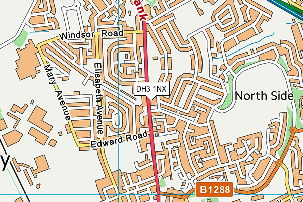 DH3 1NX map - OS VectorMap District (Ordnance Survey)