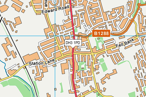 DH3 1PD map - OS VectorMap District (Ordnance Survey)
