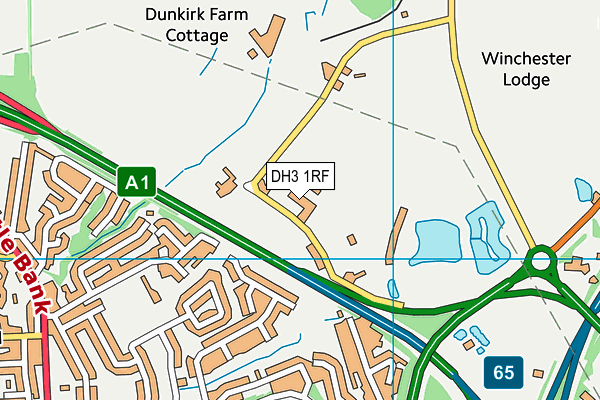 DH3 1RF map - OS VectorMap District (Ordnance Survey)