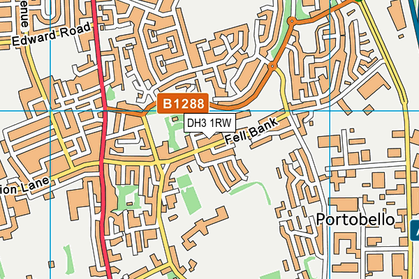 DH3 1RW map - OS VectorMap District (Ordnance Survey)